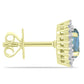 Cercei din Argint 925 Placat cu Aur ( 2 grame ) cu Labradorit și Topaz Alb 1.17 Carate