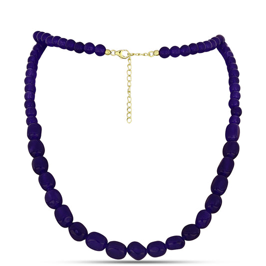 Colier din Argint 925 Placat cu Aur ( 1.03 grame ) cu Agat Violet 172.1 Carate