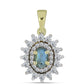 Pandantiv din Argint 925 Placat cu Aur ( 1.31 grame ) cu Labradorit și Topaz Alb 1.03 Carate