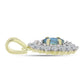 Pandantiv din Argint 925 Placat cu Aur ( 1.31 grame ) cu Labradorit și Topaz Alb 1.03 Carate