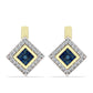 Cercei din Argint 925 Placat cu Aur ( 3.93 grame ) cu Diamant Albastru și Topaz Alb 0.29 Carate
