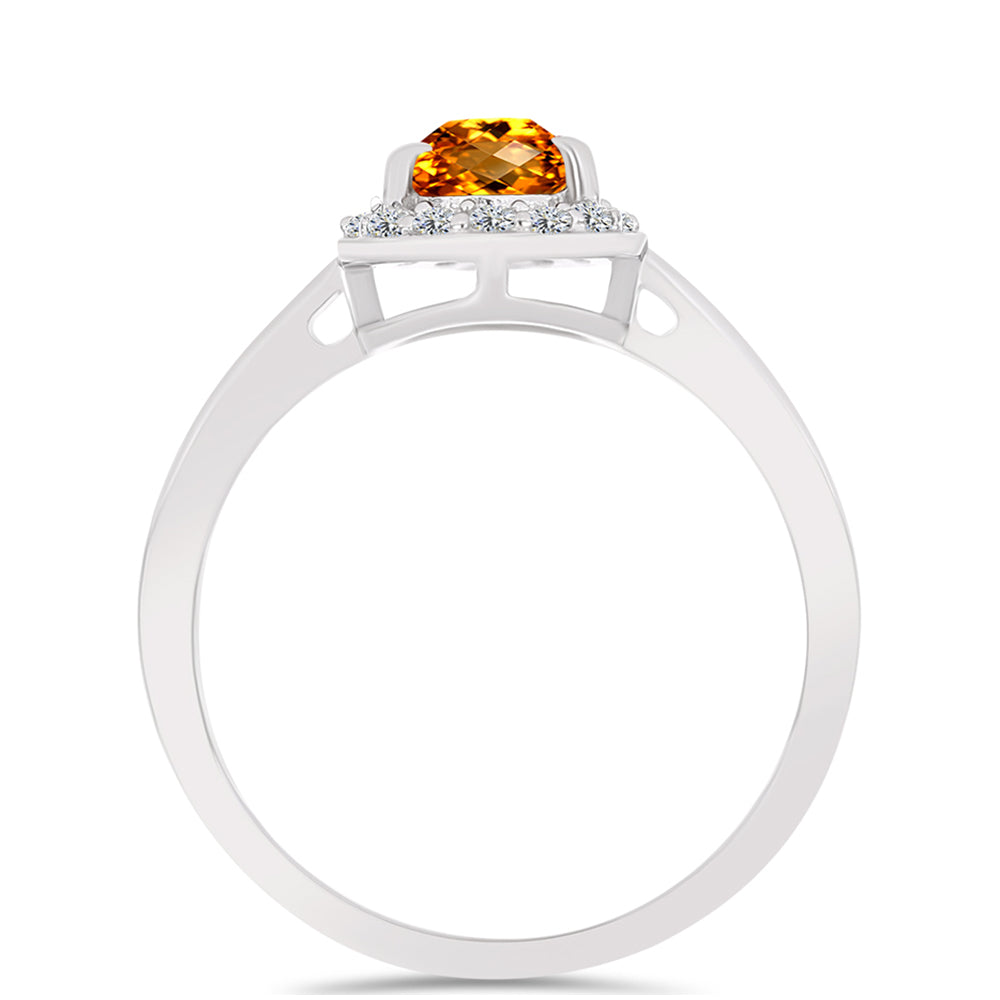 Inel din Argint 925 ( 2.52 grame ) cu Citrin Madeira și Topaz Alb 1.37 Carate