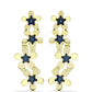 Cercei din Argint 925 Placat cu Aur ( 6.13 grame ) cu Diamant Albastru 0.06 Carate