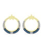 Cercei din Argint 925 Placat cu Aur ( 3.63 grame ) cu Diamant Albastru și Topaz Alb 0.3 Carate