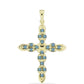 Cruce Pandantiv din Argint 925 Placat cu Aur ( 3.24 grame ) cu Labradorit 0.64 Carate