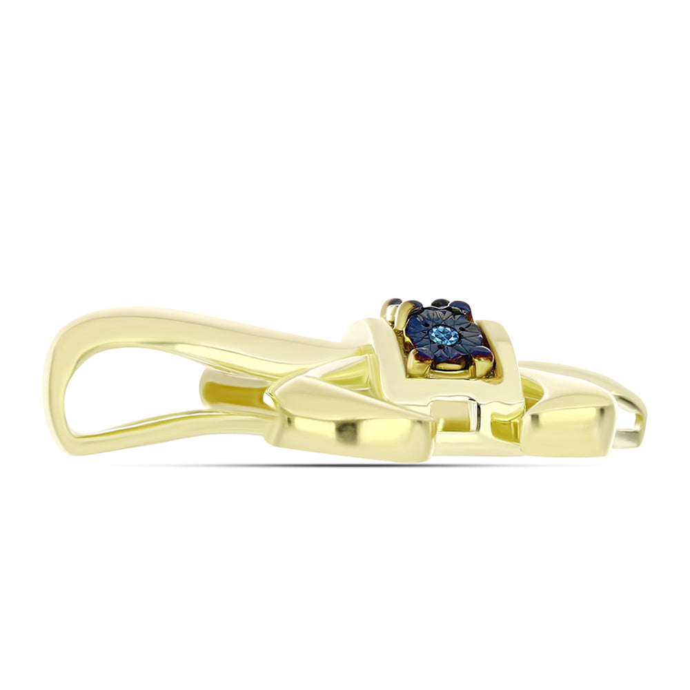 Pandantiv din Argint 925 Placat cu Aur ( 2.58 grame ) cu Diamant Albastru 0.02 Carate 2 