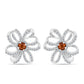 Cercei din Argint 925 ( 6.42 grame ) cu Citrin Madeira și Topaz Alb 1.51 Carate