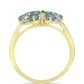 Inel din Argint 925 Placat cu Aur ( 4.31 grame ) cu Labradorit și Topaz Alb 2.96 Carate