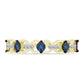 Inel din Argint 925 Placat cu Aur ( 2.29 grame ) cu Diamant Albastru și Topaz Alb 0.12 Carate
