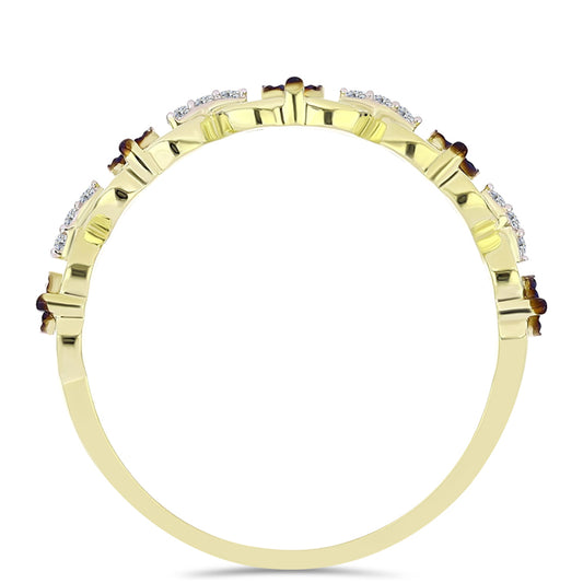 Inel din Argint 925 Placat cu Aur ( 2.29 grame ) cu Diamant Albastru și Topaz Alb 0.12 Carate