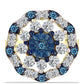 Inel din Argint 925 Placat cu Aur ( 3.17 grame ) cu Diamant Albastru și Topaz Alb 0.48 Carate