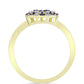 Inel din Argint 925 Placat cu Aur ( 3.17 grame ) cu Diamant Albastru și Topaz Alb 0.48 Carate