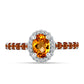 Inel din Argint 925 ( 1.96 grame ) cu Citrin Madeira și Topaz Alb 1.19 Carate
