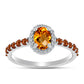 Inel din Argint 925 ( 1.96 grame ) cu Citrin Madeira și Topaz Alb 1.19 Carate