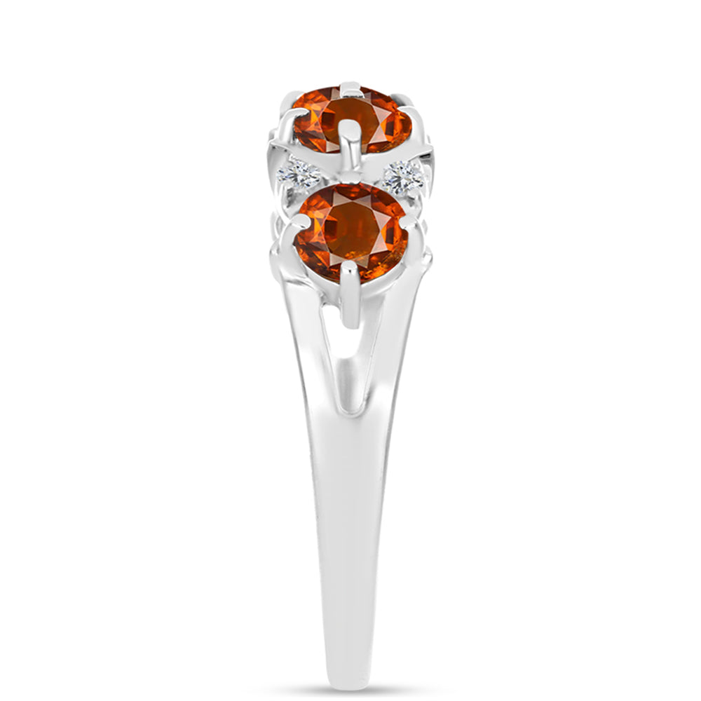 Inel din Argint 925 ( 2.03 grame ) cu Citrin Madeira și Topaz Alb 1.08 Carate