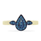 Inel din Argint 925 Placat cu Aur ( 2.19 grame ) cu Diamant Albastru 0.18 Carate