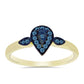 Inel din Argint 925 Placat cu Aur ( 2.19 grame ) cu Diamant Albastru 0.18 Carate