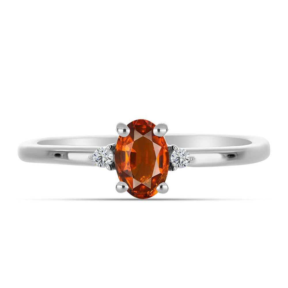Inel din Argint 925 ( 1.6 grame ) cu Citrin Madeira și Topaz Alb 0.44 Carate