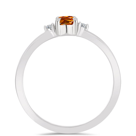 Inel din Argint 925 ( 1.6 grame ) cu Citrin Madeira și Topaz Alb 0.44 Carate