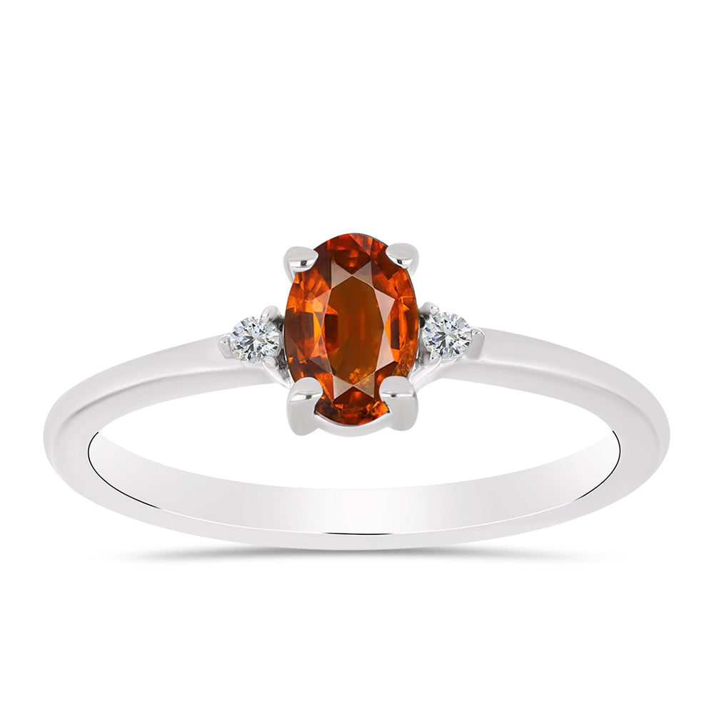 Inel din Argint 925 ( 1.6 grame ) cu Citrin Madeira și Topaz Alb 0.44 Carate