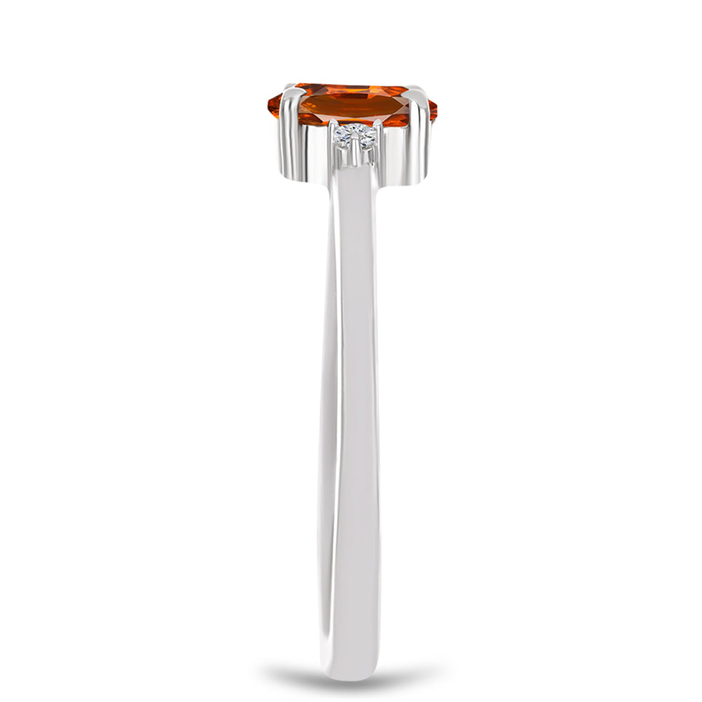 Inel din Argint 925 ( 1.6 grame ) cu Citrin Madeira și Topaz Alb 0.44 Carate