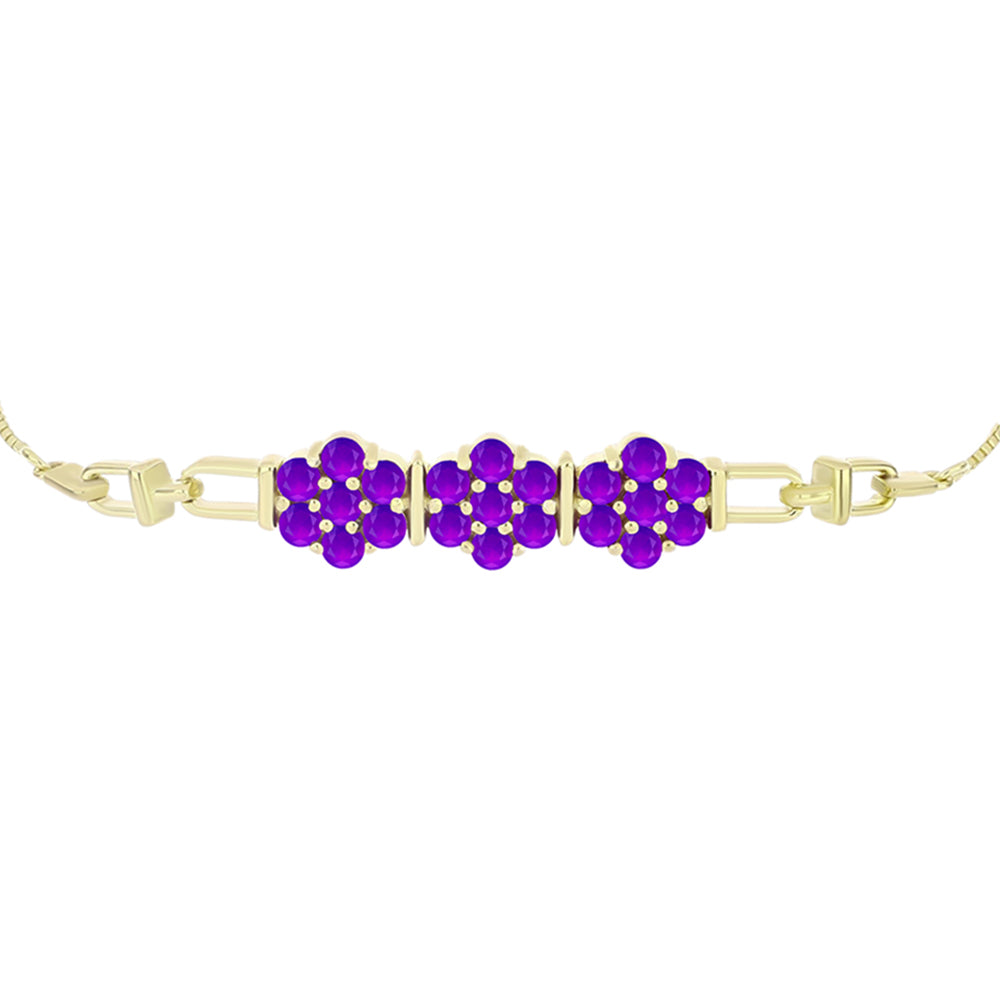 Brățară din Argint 925 Placat cu Aur ( 7.07 grame ) cu Agat Violet 2.11 Carate