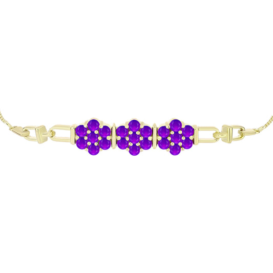 Brățară din Argint 925 Placat cu Aur ( 7.07 grame ) cu Agat Violet 2.11 Carate