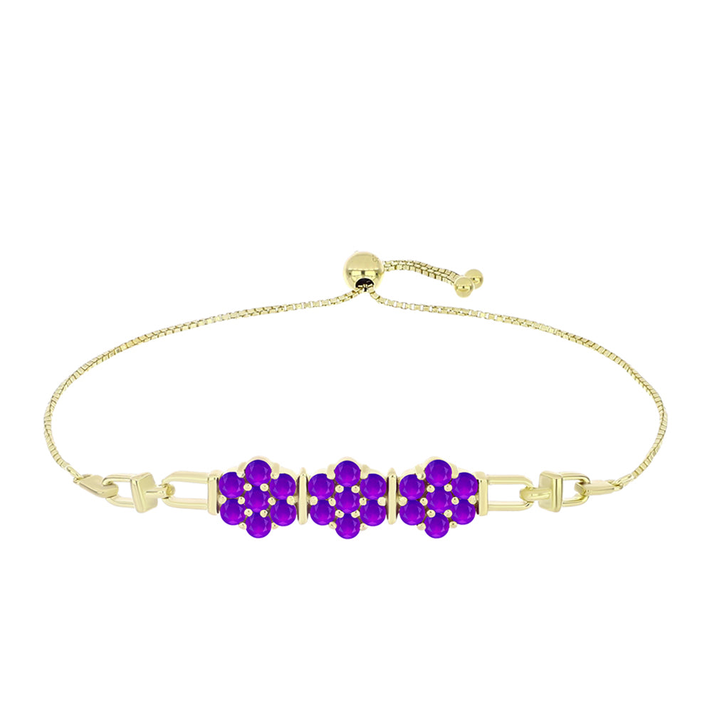 Brățară din Argint 925 Placat cu Aur ( 7.07 grame ) cu Agat Violet 2.11 Carate