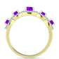 Inel din Argint 925 Placat cu Aur ( 2.57 grame ) cu Agat Violet și Topaz Alb 1.08 Carate