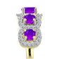 Inel din Argint 925 Placat cu Aur ( 2.57 grame ) cu Agat Violet și Topaz Alb 1.08 Carate
