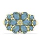 Inel din Argint 925 Placat cu Aur ( 3.6 grame ) cu Labradorit și Topaz Alb 2.77 Carate