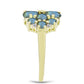 Inel din Argint 925 Placat cu Aur ( 3.6 grame ) cu Labradorit și Topaz Alb 2.77 Carate