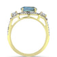 Inel din Argint 925 Placat cu Aur ( 2.72 grame ) cu Labradorit și Topaz Alb 3.19 Carate