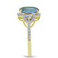 Inel din Argint 925 Placat cu Aur ( 2.72 grame ) cu Labradorit și Topaz Alb 3.19 Carate