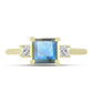 Inel din Argint 925 Placat cu Aur ( 1.98 grame ) cu Labradorit și Topaz Alb 1.11 Carate
