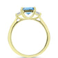 Inel din Argint 925 Placat cu Aur ( 1.98 grame ) cu Labradorit și Topaz Alb 1.11 Carate