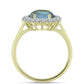 Inel din Argint 925 Placat cu Aur ( 2.82 grame ) cu Labradorit și Topaz Alb 2.96 Carate
