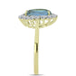 Inel din Argint 925 Placat cu Aur ( 2.82 grame ) cu Labradorit și Topaz Alb 2.96 Carate
