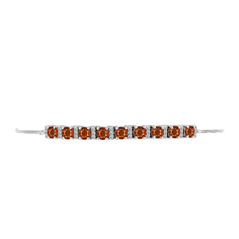 Brățară din Argint 925 ( 5.59 grame ) cu Citrin Madeira și Topaz Alb 2.4 Carate