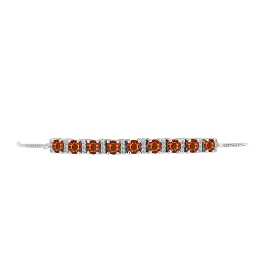 Brățară din Argint 925 ( 5.59 grame ) cu Citrin Madeira și Topaz Alb 2.4 Carate