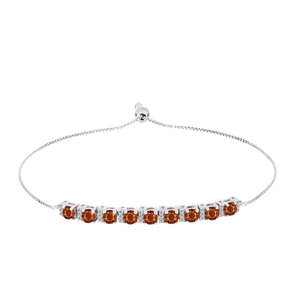 Brățară din Argint 925 ( 5.59 grame ) cu Citrin Madeira și Topaz Alb 2.4 Carate 1 