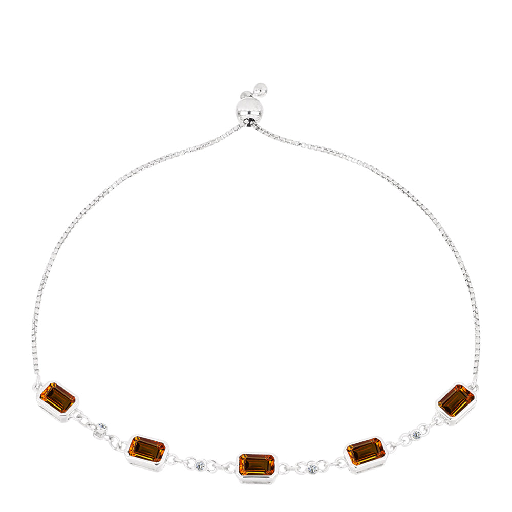 Brățară din Argint 925 ( 3.79 grame ) cu Citrin Madeira și Topaz Alb 2.81 Carate 1 