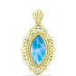 Pandantiv din Argint 925 Placat cu Aur ( 3.39 grame ) cu Larimar(Piatra delfinului) 3.05 Carate