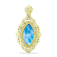 Pandantiv din Argint 925 Placat cu Aur ( 3.39 grame ) cu Larimar(Piatra delfinului) 3.05 Carate