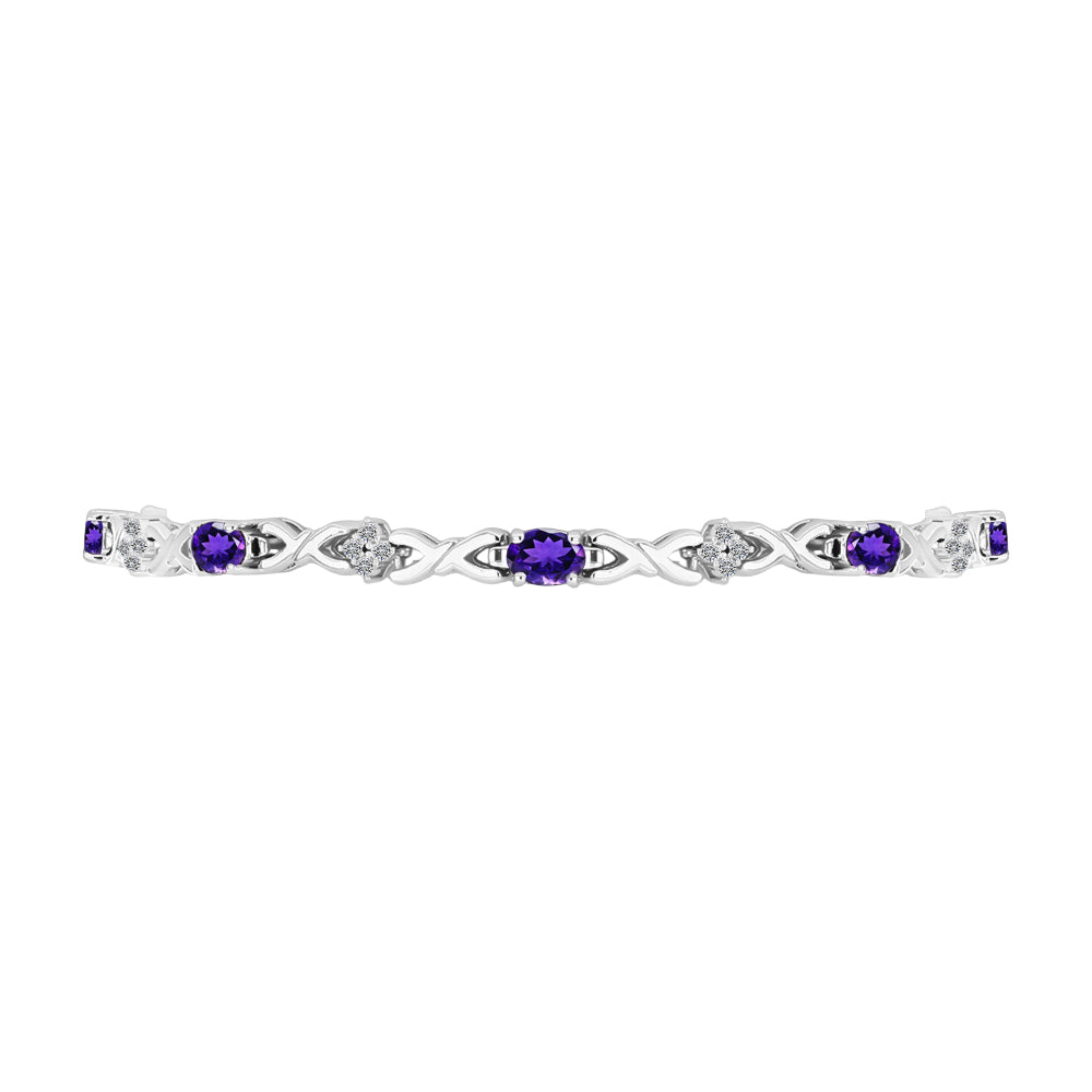 Brățară din Argint 925 ( 7.59 grame ) cu Ametist Marocan și Topaz Alb 2.38 Carate 2 