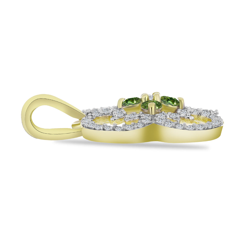 Pandantiv din Argint 925 Placat cu Aur ( 2.09 grame ) cu Safir verde și Topaz Alb 0.82 Carate 2 