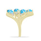 Inel din Argint 925 Placat cu Aur ( 5.6 grame ) cu Larimar(Piatra delfinului) și Topaz Alb 3.89 Carate