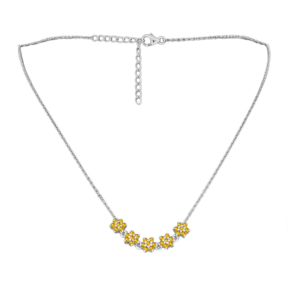 Colier din Argint 925 ( 4.16 grame ) cu Citrin Rio Golden 1.09 Carate 1 