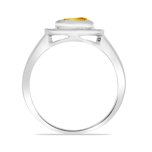 Inel din Argint 925 ( 3.44 grame ) cu Citrin Rio Golden și Topaz Alb 1.45 Carate