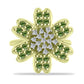 Inel din Argint 925 Placat cu Aur ( 5.13 grame ) cu Safir verde și Topaz Alb 1.25 Carate